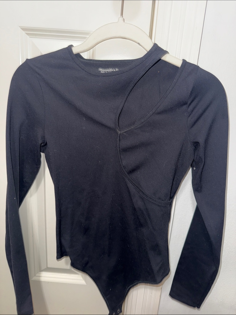 Abercrombie & Fitch Black Long-Sleeve Cutout Bodysuit